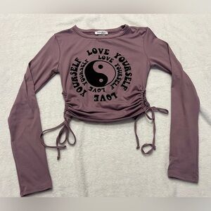 Ruby & Lace Cropped Eagle Long Sleeve Shirt Size S